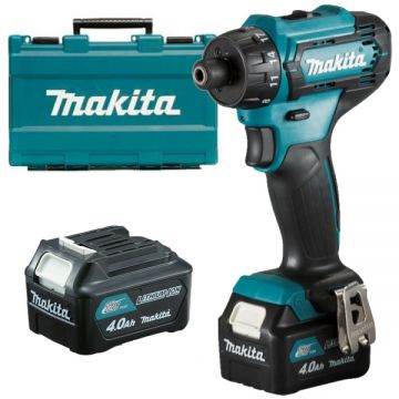 Makita  DF033DSME - Masina de insurubat cu 2 acumulatori Li-Ion 12 V 4 Ah 30 Nm turatie reglabila valiza plastic
