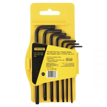 Topmaster  390108 - Set chei cu profil TORX (fara gaura) TX 10-TX 40 7  bucati