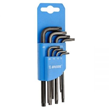 Unior  220/7TXPH - Set chei cu profil TORX (cu gaura) TR 9-TR 40 8  bucati