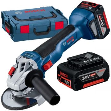 Bosch  GWS 18V-10 - Polizor unghiular cu 2 acumulatori Li-Ion 18 V 5 Ah 125 mm valiza speciala