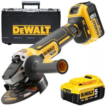 DeWalt  DCG405P2 - Polizor unghiular cu 2 acumulatori Li-Ion 18 V 5 Ah 125 mm valiza plastic