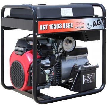 Agt  16503 HSBE - Generator de uz general 8/12.8 kW Honda GX 690 Euro2 New V-Twin 25.6 CP 45  l pornire electrica benzina fara plumb protectie termica senzor lipsa ulei contor ore functionare trifazat