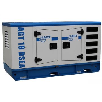 AGT  18 DSEA - Generator de uz general - kW - - 29.5 CP 50  l pornire electrica motorina insonorizat protectie termica senzor lipsa ulei protectie suprasarcina regulator tensiune AVR contor ore functionare trifazat