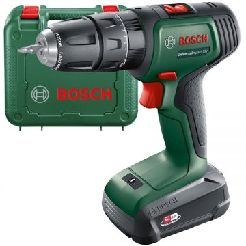 Bosch  UniversalImpact 18V - Masina de gaurit si insurubat cu percutie cu 1 acumulator Li-Ion 18 V 1.5 Ah 34 Nm valiza plastic