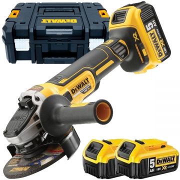 DeWalt  DCG405P3 - Polizor unghiular cu 3 acumulatori Li-Ion 18 V 5 Ah 125 mm valiza speciala