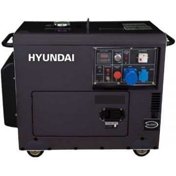 Hyundai  DHY8601SE-T - Generator de uz general 7.5 kW Hyundai 192FE 12 CP 12.5  l pornire electrica trifazat