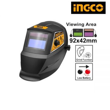 Masca Sudura Automata cu Reglaj 92x42mm, 2 senzori arc, DIN4, protectie uv/ir DN16 Ingco AHM008 Masca Sudura Automata cu Reglaj 92x42mm, 2 senzori arc, DIN4, protectie uv/ir DN16 Ingco AHM008