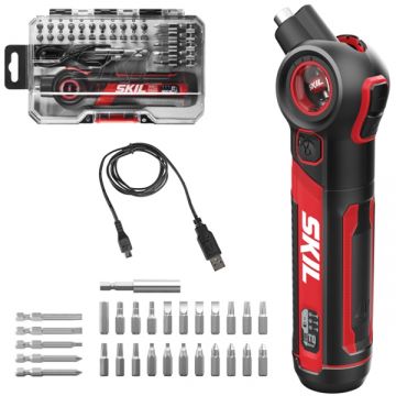 Skil  2714 GA - Masina de insurubat cu 1 acumulator Li-Ion 4 V 0.8 Ah 5 Nm turatie reglabila valiza plastic accesorii