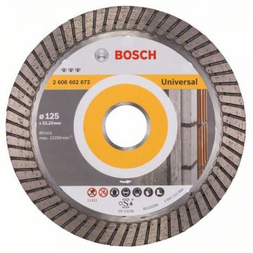 Bosch  Best for Universal Turbo - Disc diamantat de taiere continuu 125x22.2x2.2 mm taiere uscata