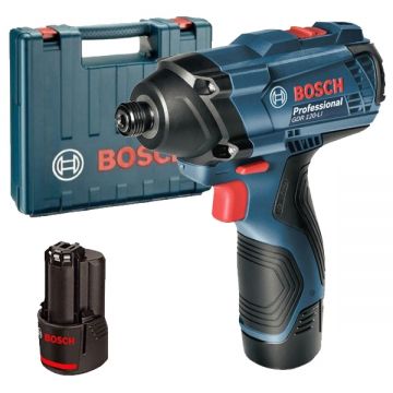 Bosch  GDR 120-LI - Masina de insurubat cu impact cu 2 acumulatori Li-Ion 12 V 2 Ah 100 Nm M4-M10 valiza plastic