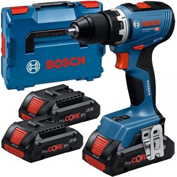 Bosch  GSR 18V-65 - Masina de gaurit si insurubat cu 3 acumulatori Li-Ion 18 V 4 Ah 63 Nm valiza speciala