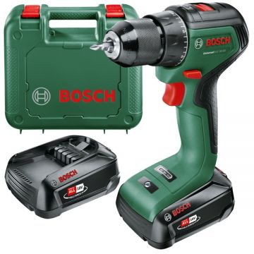 Bosch  UniversalDrill 18V-60 - Masina de gaurit si insurubat cu 2 acumulatori Li-Ion 18 V 2 Ah 60 Nm valiza plastic