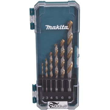 Makita  D-77241 - Set burghie metal HSS-G 2-8  mm tija cilindrica 6  bucati