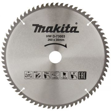 Makita  SPECIALIZED - Panza fierastrau circular aluminiu 260x30x2.8 mm 70 dinti
