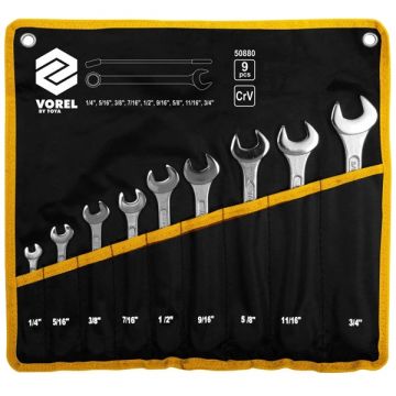 Vorel  50880 - Set chei combinate 6.3-19 mm 9 bucati