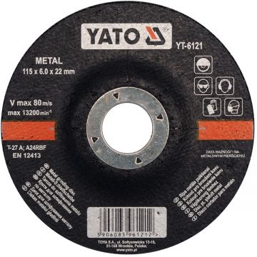 Yato  YT-6121 - Disc polizare metal 115x22x6  mm