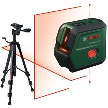 Bosch  UniversalLevel 2 - Nivela laser cu linii si puncte 2 linii laser 12 m 1 punct laser - m +/-0.5 mm/m trepied