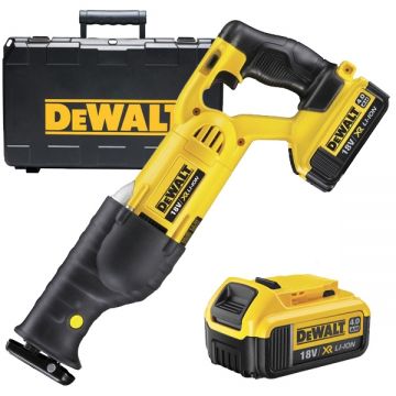 DeWalt  DCS380M2 - Fierastrau sabie cu 2 acumulatori Li-Ion 18 V 4 Ah valiza plastic