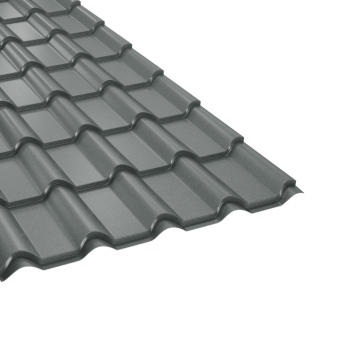 Țiglă metalică Bilka, balcanic, gri grafit mat, 0.50 mm, 2.23 x 1.18 m