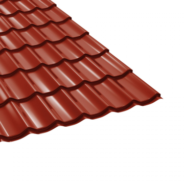 Țiglă metalica Bilka, clasic, roșu lucios, 0.40 mm, 2.57 m m x 1.20 m