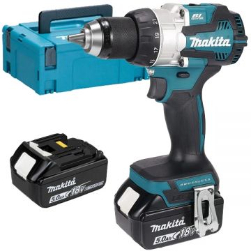 Makita  DDF489RTJ - Masina de gaurit si insurubat cu 2 acumulatori Li-Ion 18 V 5 Ah 73 Nm valiza speciala
