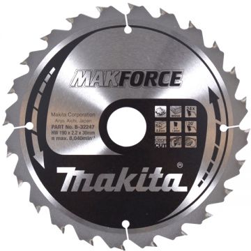 Makita  MAKFORCE - Panza fierastrau circular lemn 190x30x2.2 mm 24 dinti