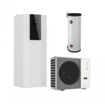 Pachet Pompă de Căldură Aer-Apă Clivet, Split, 8 kW, Incalzire/Răcire/ACM, Hydrotank 190L + Acumulator 25L, 220V