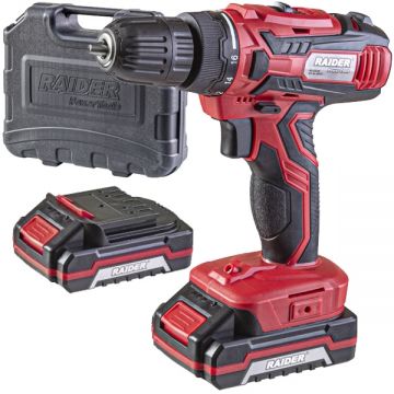 Raider  RD-CDL29 - Masina de gaurit si insurubat cu 2 acumulatori Li-Ion 18 V 1.5 Ah 28 Nm valiza plastic