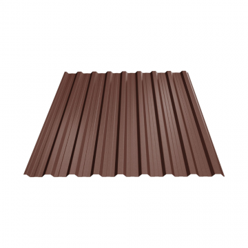 Tablă cutată Bilka, t18, maro ciocolatiu mat, 0.40 mm x 1900 mm x 1150 mm