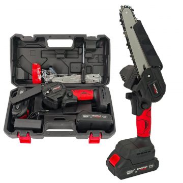 Fierastrau de mana cu acumulator 24V 2Ah 6 inch DDT-CRISTAL 2 acumulatori lant si lama geanta transport