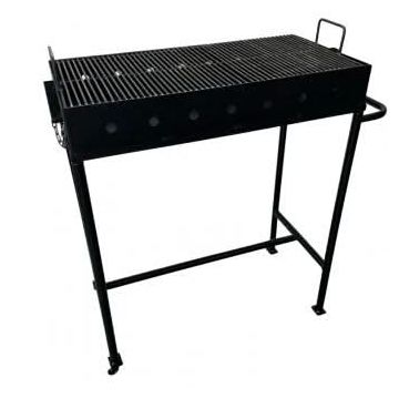 Gratar metalic gradina Vivatechnix VMD-1090, otel 2 mm, 80x40 cm, cu roti si picioare detasabile