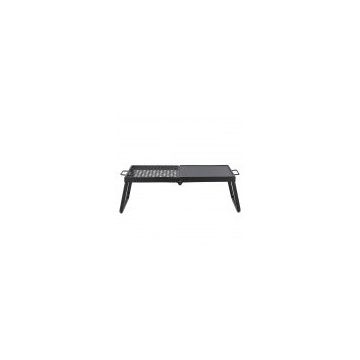 Gratar pliabil pentru camping, 57x28.5 cm, otel inoxidabil, foc deschis, portabil cu geanta, 230 mm inaltime, 4.7 kg
