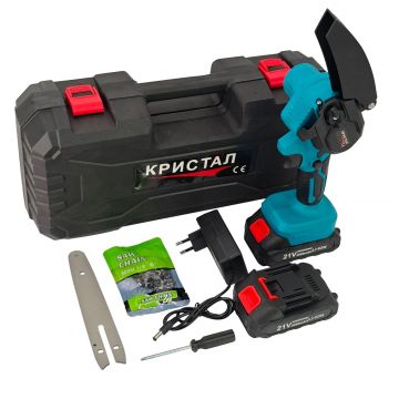 Mini drujba DDT-CRISTAL 21V 2Ah Lama 6 inch 2 acumulatori fierastrau electric portabil cu lant otel