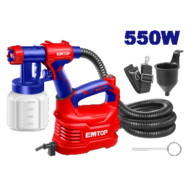 Pistol de vopsit 550W, 800ml, debit 850ml/min, accesorii incluse - ESGN50001