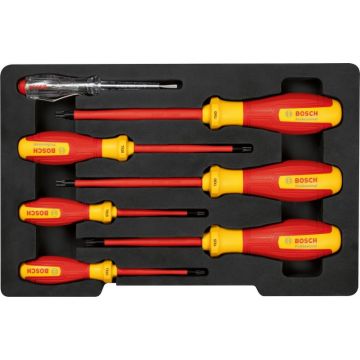 Set de șurubelnițe BOSCH Torx 7 piese izolate până la 1000 V