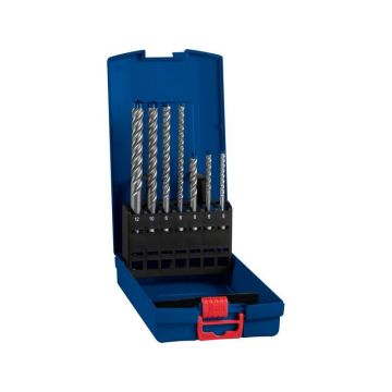 BOSCH EXPERT 7X Set de burghie pentru piatră 7 piese cu patru tăișuri SDS-Plus (5/6/8 x 115 mm; 6/8/10/12 x 165 mm)