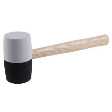 Ciocan de cauciuc 900 g mâner din lemn 65 mm alb-negru
