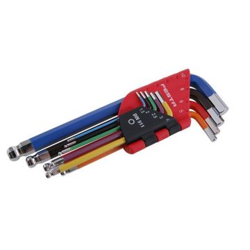 FESTA Set de chei Allen cu cap sferic 9 piese 1,5-10 mm CrV