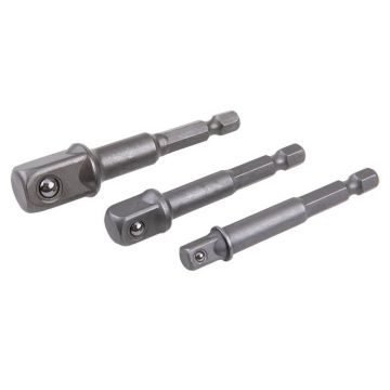 Set adaptor pentru mufe 3 piese 1/4" Hex -> 1/4", 3/8", 1/2" pătrat CrV