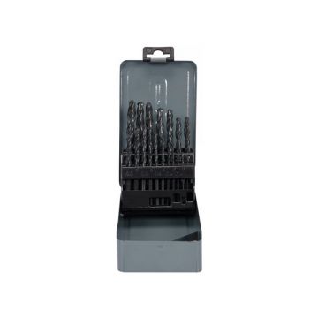 STHOR Set de burghie spiralate 19 piese 1-10 mm HSS