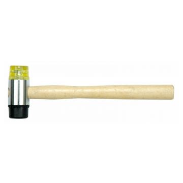 VOREL Ciocan cu cap din cauciuc-plastic 300 g mâner din lemn 35 mm
