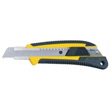 Cuțit automat TAJIMA GRI 18 mm cu lamă casantă, mâner din cauciuc
