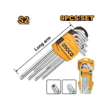 INGCO Set de chei Torx 9 piese T10-T50 S2