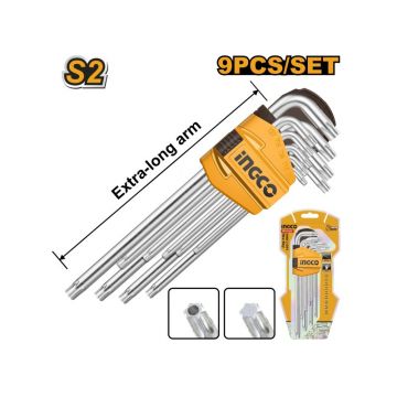 INGCO Set de chei torx lungi 9 piese T10-T50 S2 INGCO Set de chei torx lungi 9 piese T10-T50 S2
