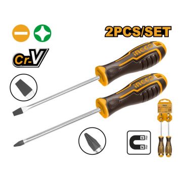 INGCO Set șurubelnițe 2 piese CrV