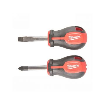 MILWAUKEE Șurubelniță cu mâner cu 3 fețe PZ2/SL6.5 - set din 2 piese
