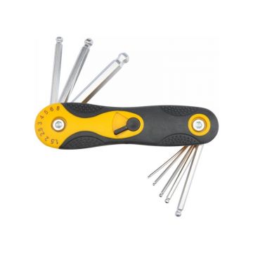 VOREL Set de chei Allen cu cap sferic 1,5-8 mm
