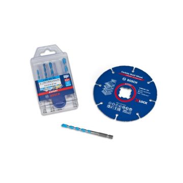 BOSCH EXPERT Set universal de burghie 5 piese + disc de tăiere multiplă de 125 mm X-LOCK