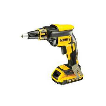 DEWALT șurubelniță fără fir pentru gips-carton + magazie 18 V fără perie de carbon (2 x 5,0 Ah+încărcător+TSTAK) DCF62