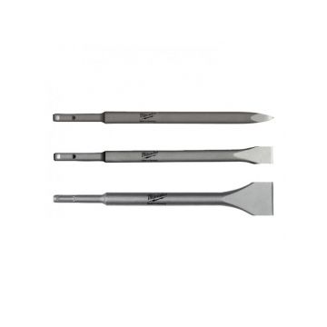 MILWAUKEE Set de 3 piese cu mâner pentru daltă SDS-Plus